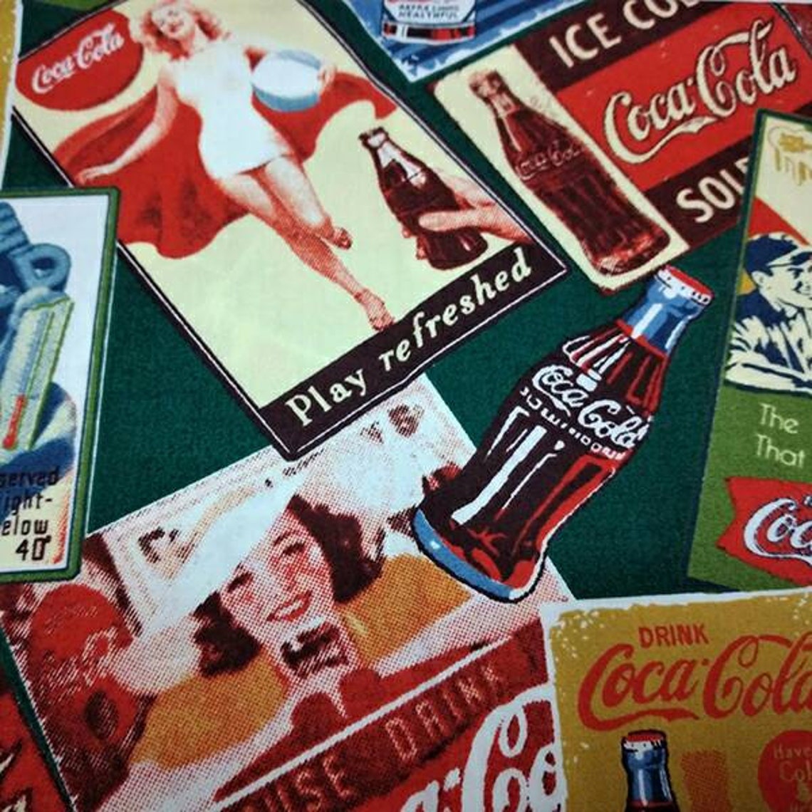 6806 COTTON 100% Cola COKE FABRIC by the yard | Etsy