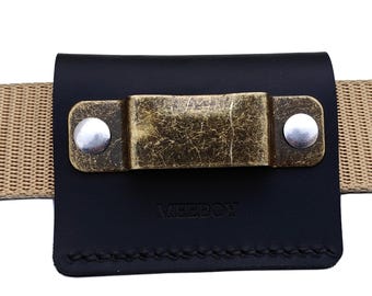 Leather Tape Measure Holder - Tool Belt Clip