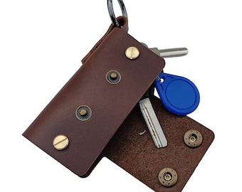 Handmade Leather Car Key Cover: Cowhide Protector Holder