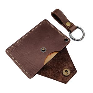 handmade minimalist genuine leather card case wallet for men and women card holder sleeve
