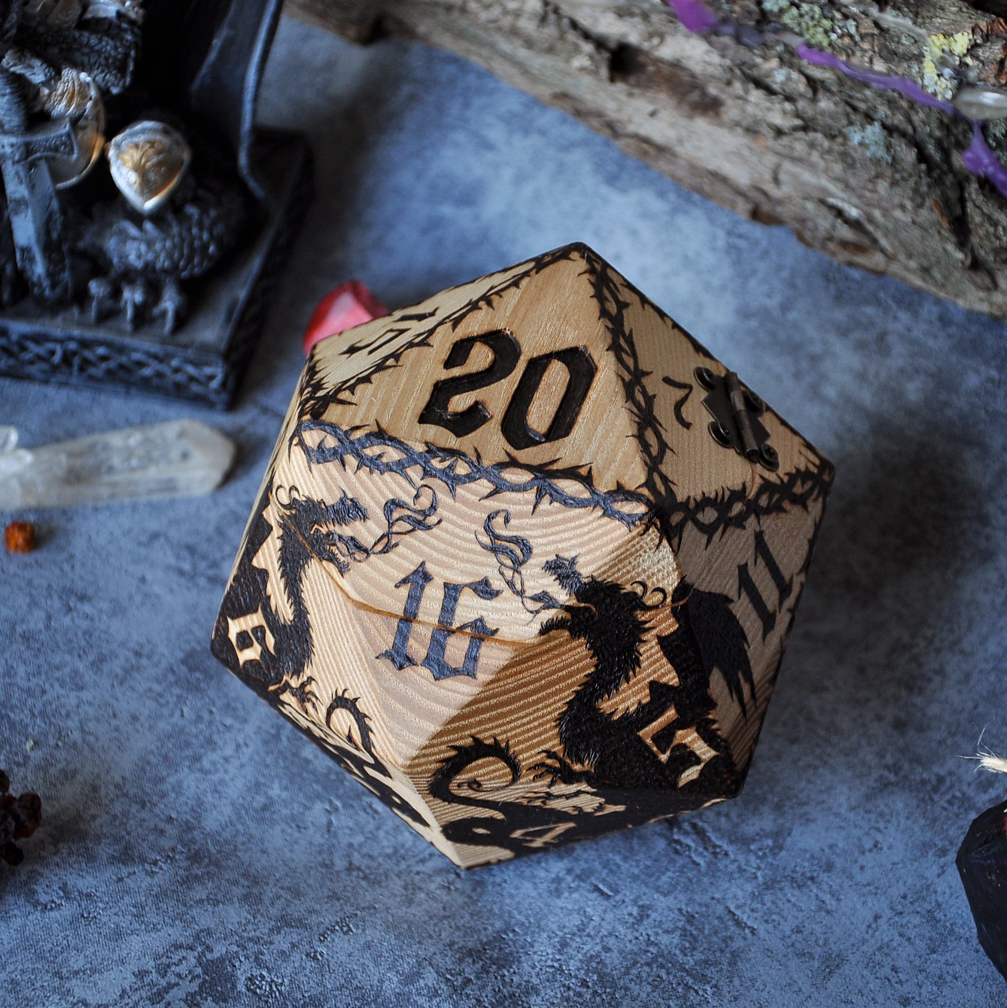 D&D 2d20 Box for wedding ring dice holder Etsy
