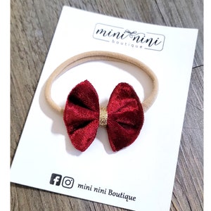 Red Velvet Baby Bow Headband: Winter Hair Accessory