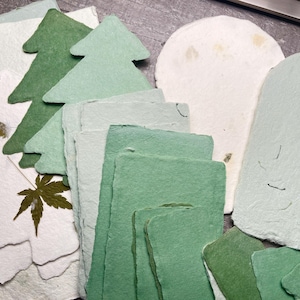 Handmade Deckle Edged Paper, Variety size and shape, 24 sheets