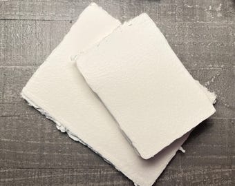 300g White Handmade Watercolor Paper, A6 4.3"x6.3" (10 sheets); A5 6.3"x8.7" (5 sheets)