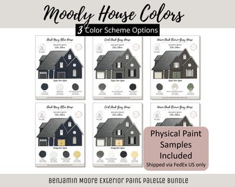 Exterior Home Paint Color Scheme Benjamin Moore Paint Selection Color Palette Exterior Design Color Consult Paint Ideas Dark House Bundle