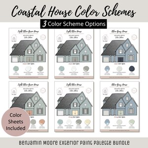 Exterior Home Paint Color Scheme Benjamin Moore Paint Selection Color Palette Exterior House Design Color Consult Paint Ideas Coastal Bundle