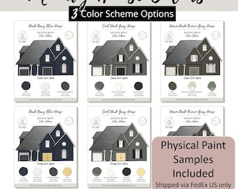 Dark House Bundle Exterior Paint Color Scheme Guide Benjamin Moore Paint Palette Home Exterior Design Selection Renovation Moody Curb Appeal