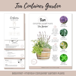 Easy Edible Container Garden Plan Vegetable Herb Garden Design Beginner-Friendly Garden Guide How-To Kitchen Garden Layout Tea Theme Garden