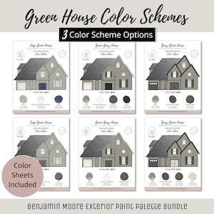 Exterior Home Paint Color Scheme Benjamin Moore Paint Selection Color Palette Exterior Design Color Consult Paint Ideas Green House Bundle