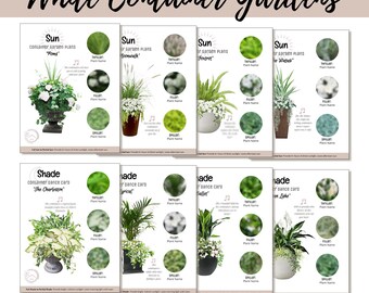 Easy Container Flower Garden Guide Beginner-Friendly Potted Flower Plan How-To Garden Container Layout Flower Design Garden DIY White Bundle