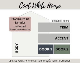 Exterior Home Paint Color Scheme Benjamin Moore Paint Selection Color Palette Whole House Design Color Consult Paint Ideas Cool White