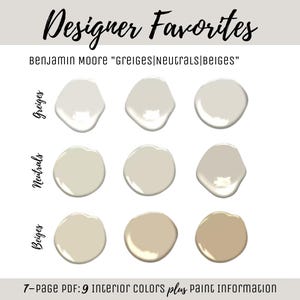 Interior Home Paint Color Scheme Benjamin Moore Paint Trend Popular Paint Palette Best-Selling Neutral Beige Designer Favorite Paint Color