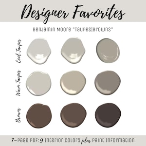 Interior Home Paint Color Scheme Benjamin Moore Paint Trend Popular Paint Palette Best-Selling Taupe Brown Neutral Designer Favorite Color