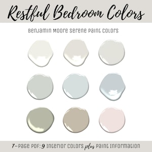 Bedroom Paint Color Scheme Benjamin Moore Serene Paint Palette Popular Best-Selling Calm Colors