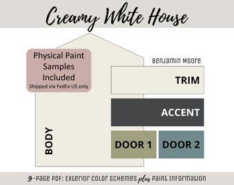 Exterior Home Paint Color Scheme Benjamin Moore Paint Selection Color Palette Exterior House Design Color Consult Paint Ideas Off-White