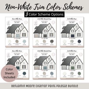 Exterior Home Paint Color Scheme Benjamin Moore Paint Selection Color Palette Idea Exterior Design Color Consult Non-White Trim House Bundle