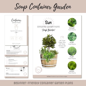 Easy Edible Container Garden Plan Vegetable Herb Garden Design Beginner-Friendly Garden Guide How-To Kitchen Garden Layout Soup Theme Garden
