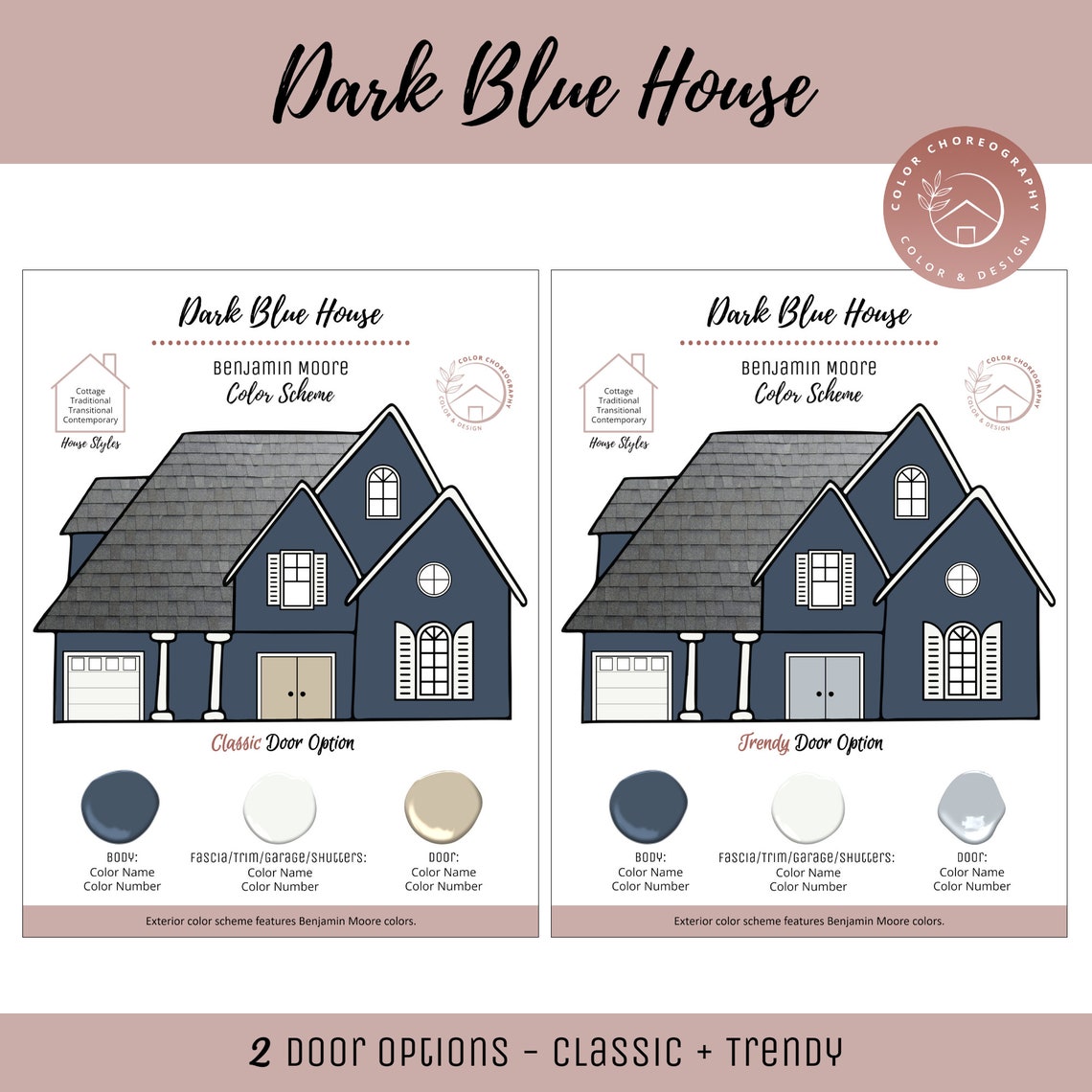 Paint Color Palette, Exterior Home Color Scheme, Benjamin Moore Paint