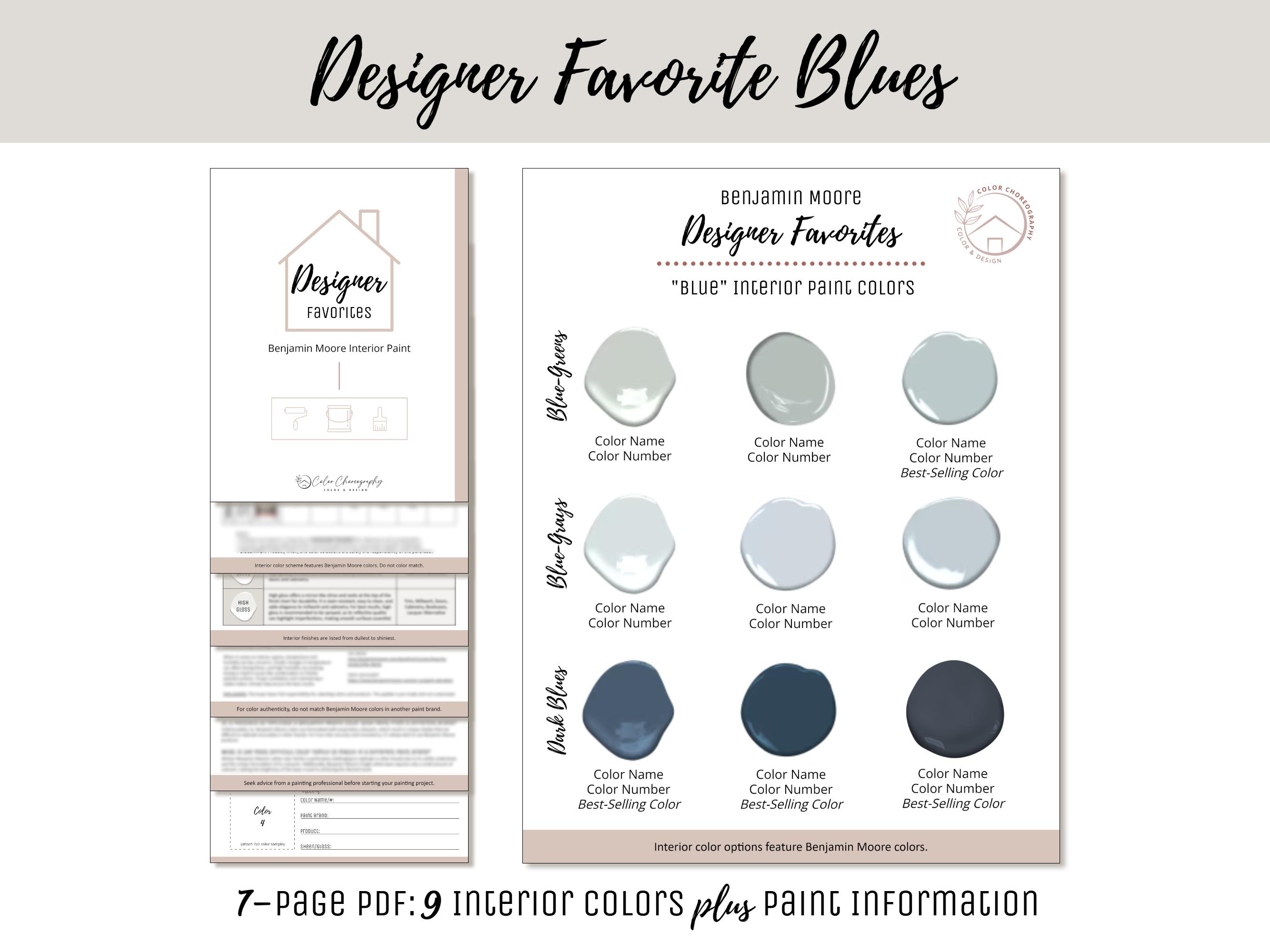Interior Home Paint Color Scheme Benjamin Moore Paint Trending Popular Paint  Palette Best-selling Blue Navy Designer Favorite Paint Color - Etsy, image size:2667x2000
