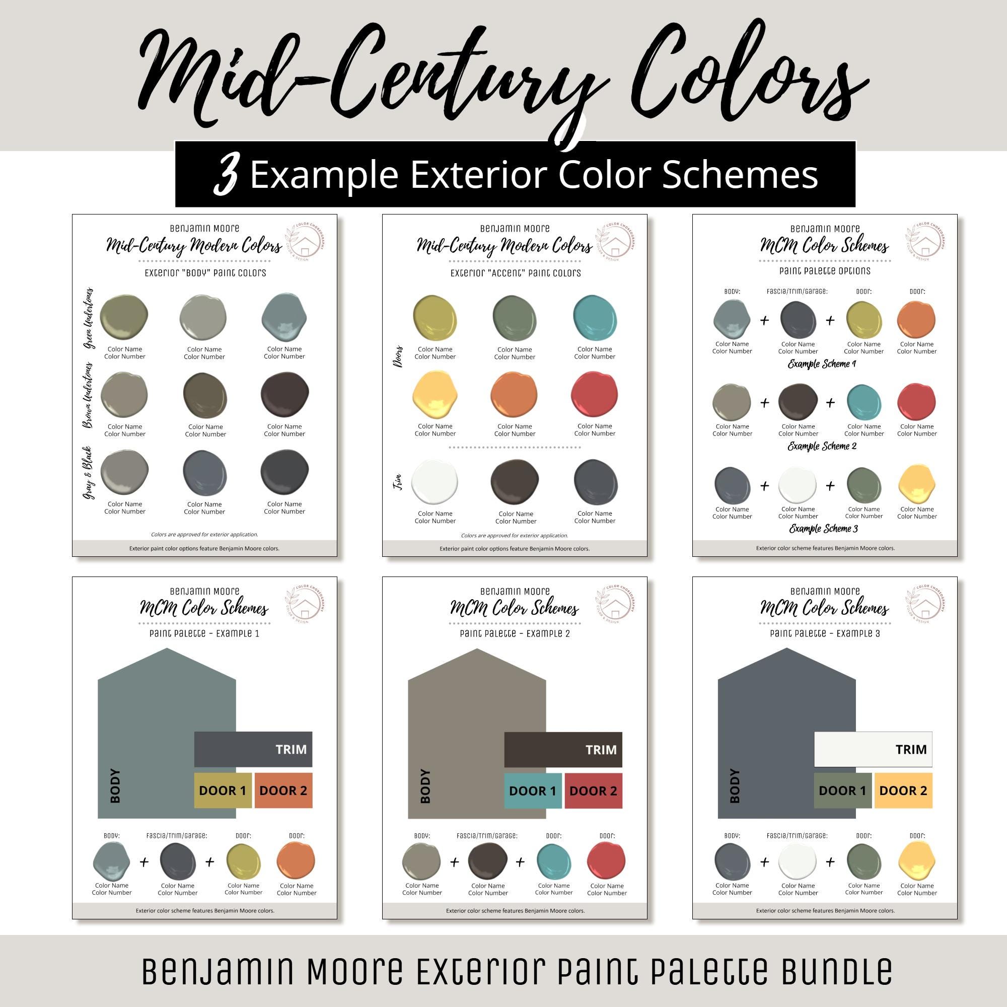 Mid-century Modern Exterior Home Paint Color Scheme Benjamin Moore ...