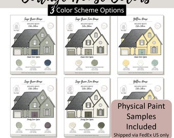 Cottage House Bundle Exterior Paint Color Scheme Guide Benjamin Moore Paint Palette Home Exterior Design Selection Renovation Curb Appeal