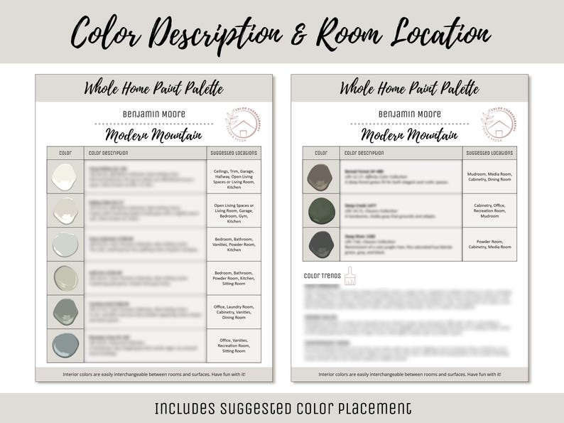 Whole Home Paint Palette Benjamin Moore Modern Mountain Interior Paint ...