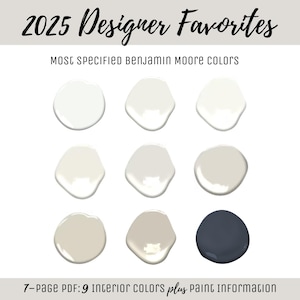 Interior Home Paint Color Scheme Benjamin Moore Paint Trending Popular Paint Palette Best-Selling 2025 Neutral Designer Favorite Paint Color