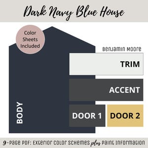 Exterior Home Paint Color Scheme Benjamin Moore Paint Selection Color Palette Exterior House Design Color Consult Paint Ideas Dark Navy Blue