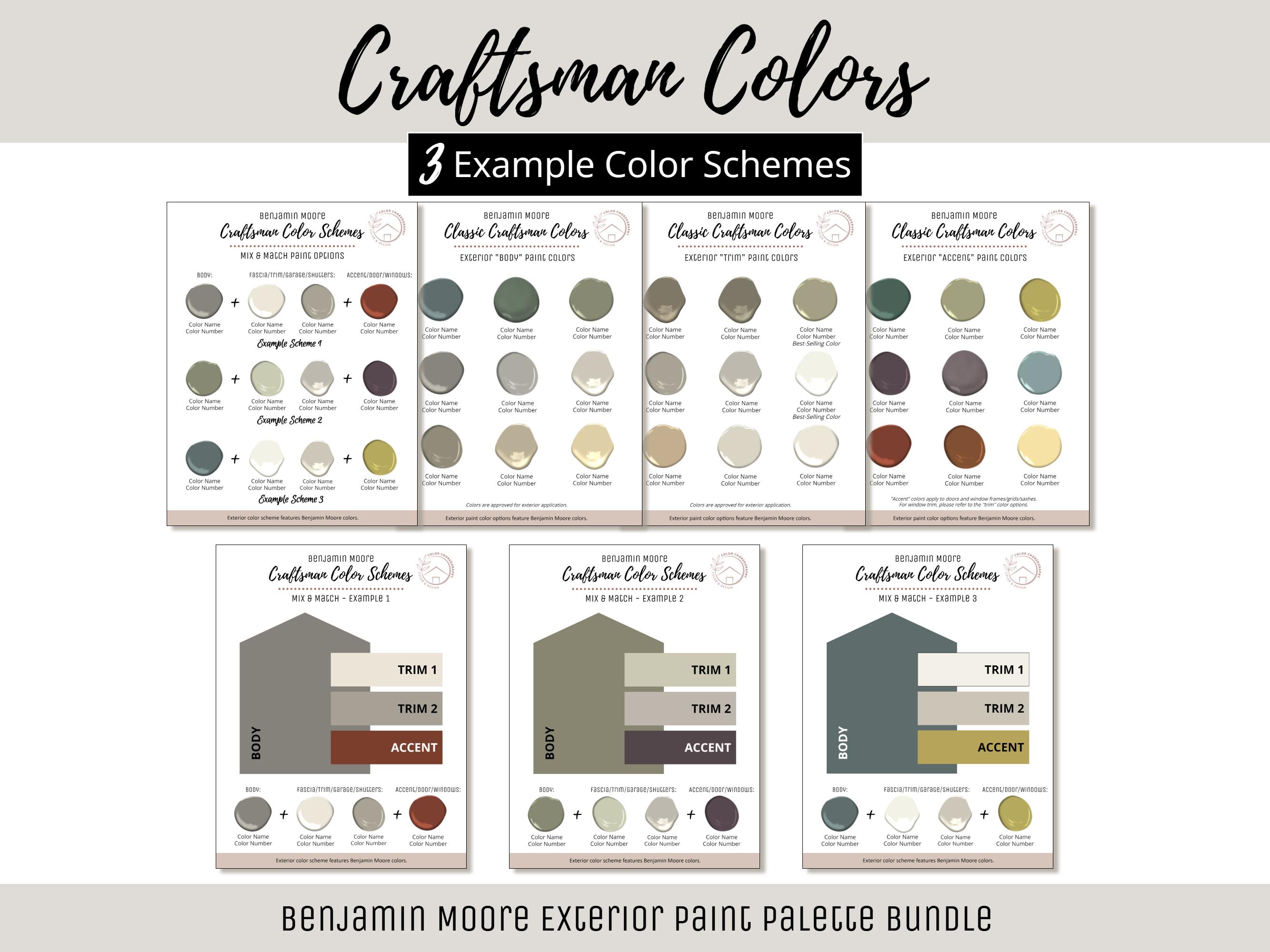 Craftsman Exterior Home Paint Color Scheme Benjamin Moore Paint Selection Color Palette Exterior House Design Color Consult Paint Color Idea