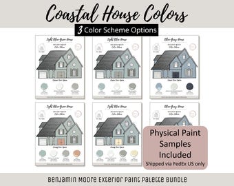 Exterior Home Paint Color Scheme Benjamin Moore Paint Selection Color Palette Exterior House Design Color Consult Paint Ideas Coastal Bundle