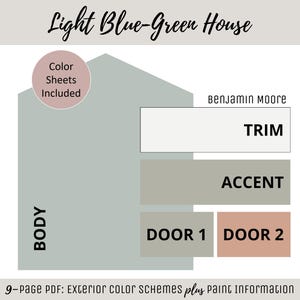 Exterior Home Paint Color Scheme Benjamin Moore Paint Selection Color Palette Exterior Home Design Color Consult Paint Ideas Blue-Green