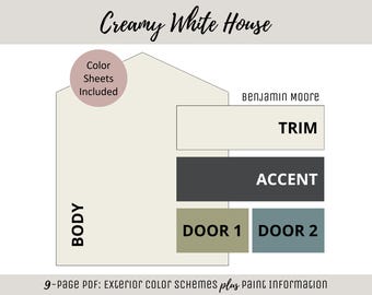Exterior Home Paint Color Scheme Benjamin Moore Paint Selection Color Palette Exterior House Design Color Consult Paint Ideas Off-White