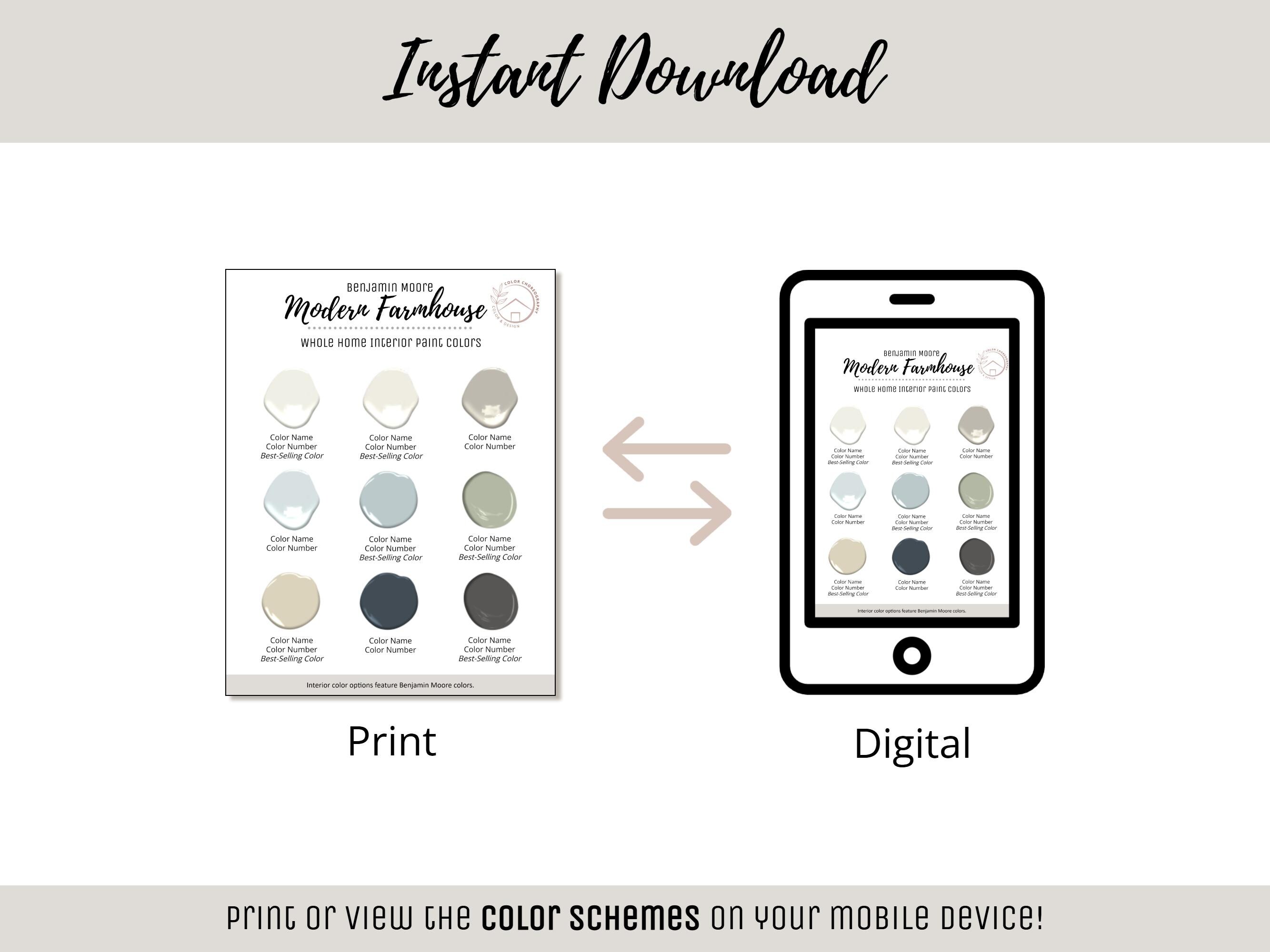 Whole Home Modern Farmhouse Paint Palette Benjamin Moore Interior Color ...