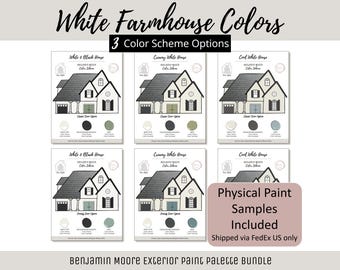 Exterior Home Paint Color Scheme Benjamin Moore Paint Selection Color Palette Exterior House Design Color Consult White Farmhouse Bundle