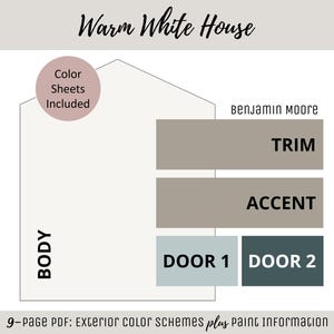 Exterior Home Paint Color Scheme Benjamin Moore Paint Selection Color Palette Exterior House Design Color Consult Paint Ideas Warm White
