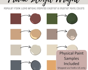 Frank Lloyd Wright Paint Color Scheme Interior Exterior House Paint Palette Benjamin Moore Arts and Crafts Interior Design Home Paint Guide