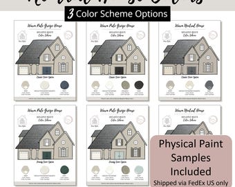 Neutral House Bundle Exterior Paint Color Scheme Guide Benjamin Moore Paint Palette Home Exterior Design Selection Renovation Curb Appeal