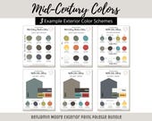 Mid-Century Modern Exterior Home Paint Color Scheme Benjamin Moore Paint Selection Color Palette MCM Exterior House Design Color Consult