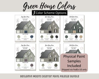 Exterior Home Paint Color Scheme Benjamin Moore Paint Selection Color Palette Exterior Design Color Consult Paint Ideas Green House Bundle