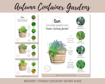 Cool-Weather Easy Edible Container Garden Plan Vegetable Herb Fall Garden Design Beginner-Friendly Autumn Guide How-To Kitchen Garden Layout