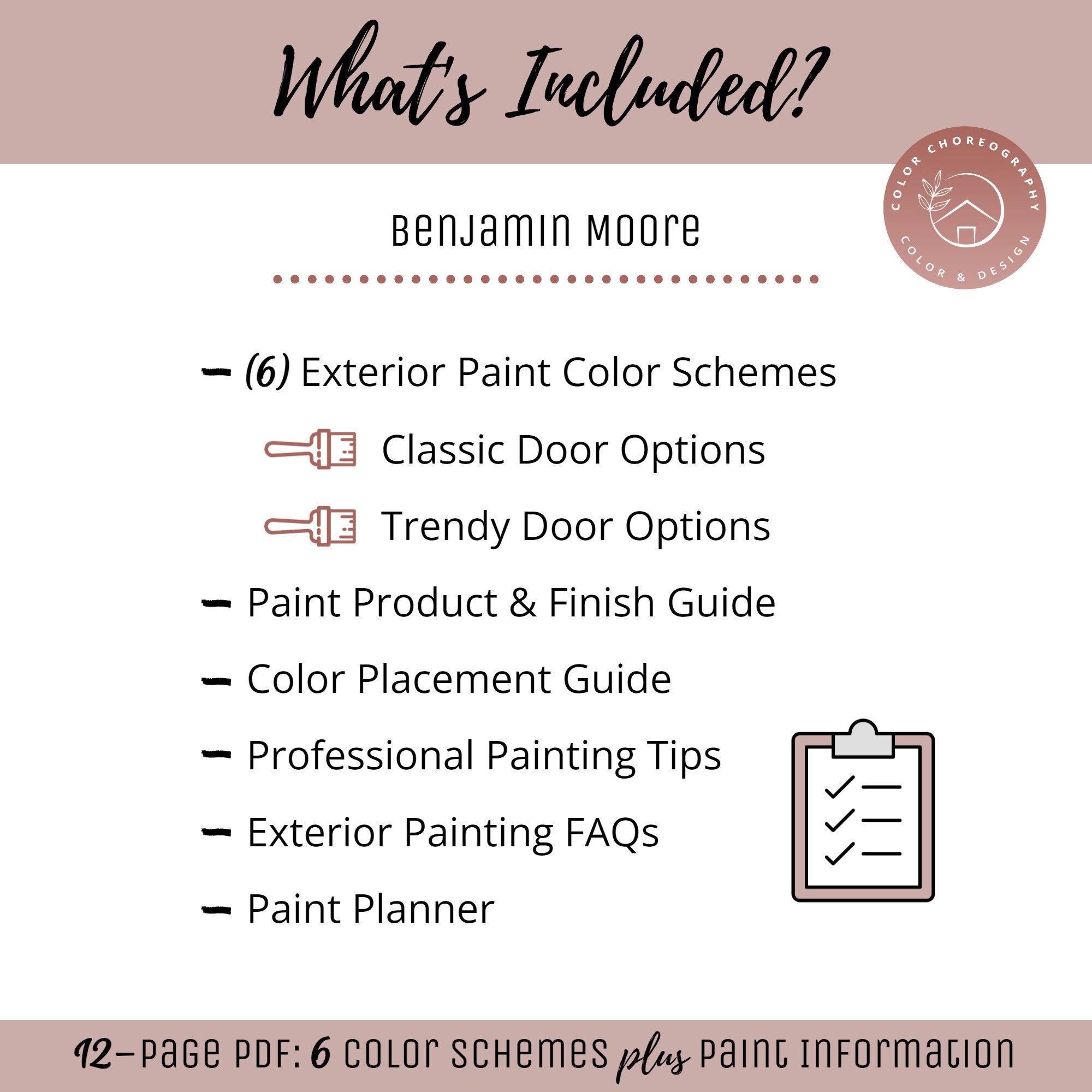 Paint Color Palette, Exterior Home Color Scheme, Benjamin Moore Paint