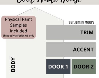 Cool White Gray Exterior Home Paint Color Scheme Benjamin Moore Paint Palette Whole House Exterior Color Design Guide Renovation Planner