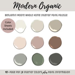 Whole Home Paint Palette Benjamin Moore Modern Organic Interior Paint Color Scheme House Combination Best-Selling Paint By Room Consult