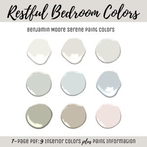 Bedroom Paint Color Scheme Benjamin Moore Serene Paint Palette Popular Best-Selling Calm Colors