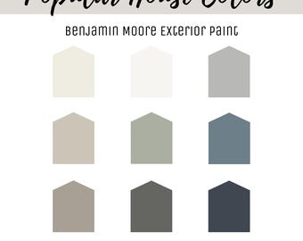 Popular Exterior Home Paint Color Scheme Benjamin Moore Paint Palette Selection House Exterior Design Popular House Body Color Renovation