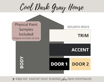 Exterior Home Paint Color Scheme Benjamin Moore Paint Selection Color Palette Whole House Design Color Consult Paint Ideas Cool Dark Gray
