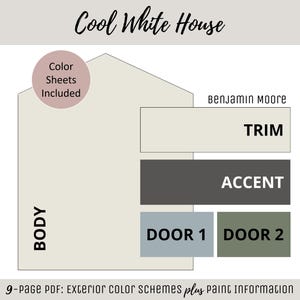 Exterior Home Paint Color Scheme Benjamin Moore Paint Selection Color Palette Exterior House Design Color Consult Paint Ideas Cool White