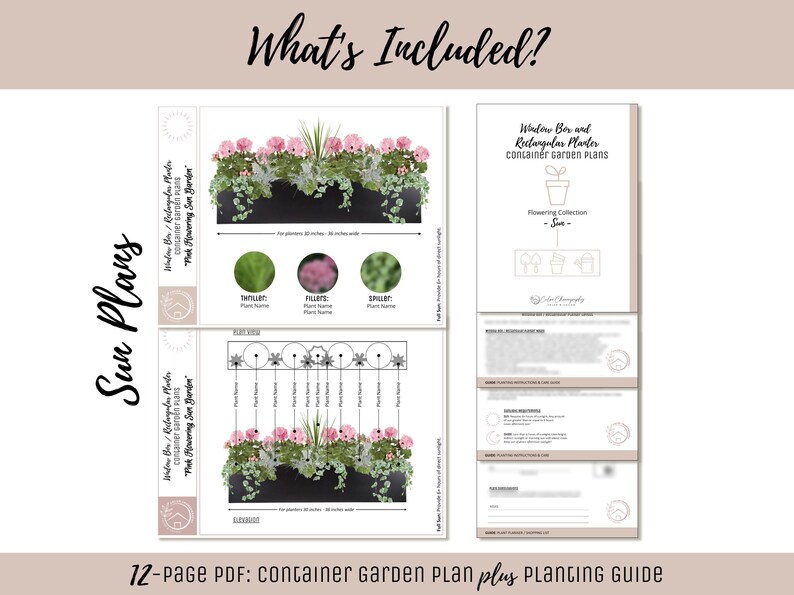 Easy Window Box Flower Garden Guide Beginner-Friendly Flower Plan How-To Garden Container Layout Flower Design Garden DIY Pink Sun & Shade image 2
