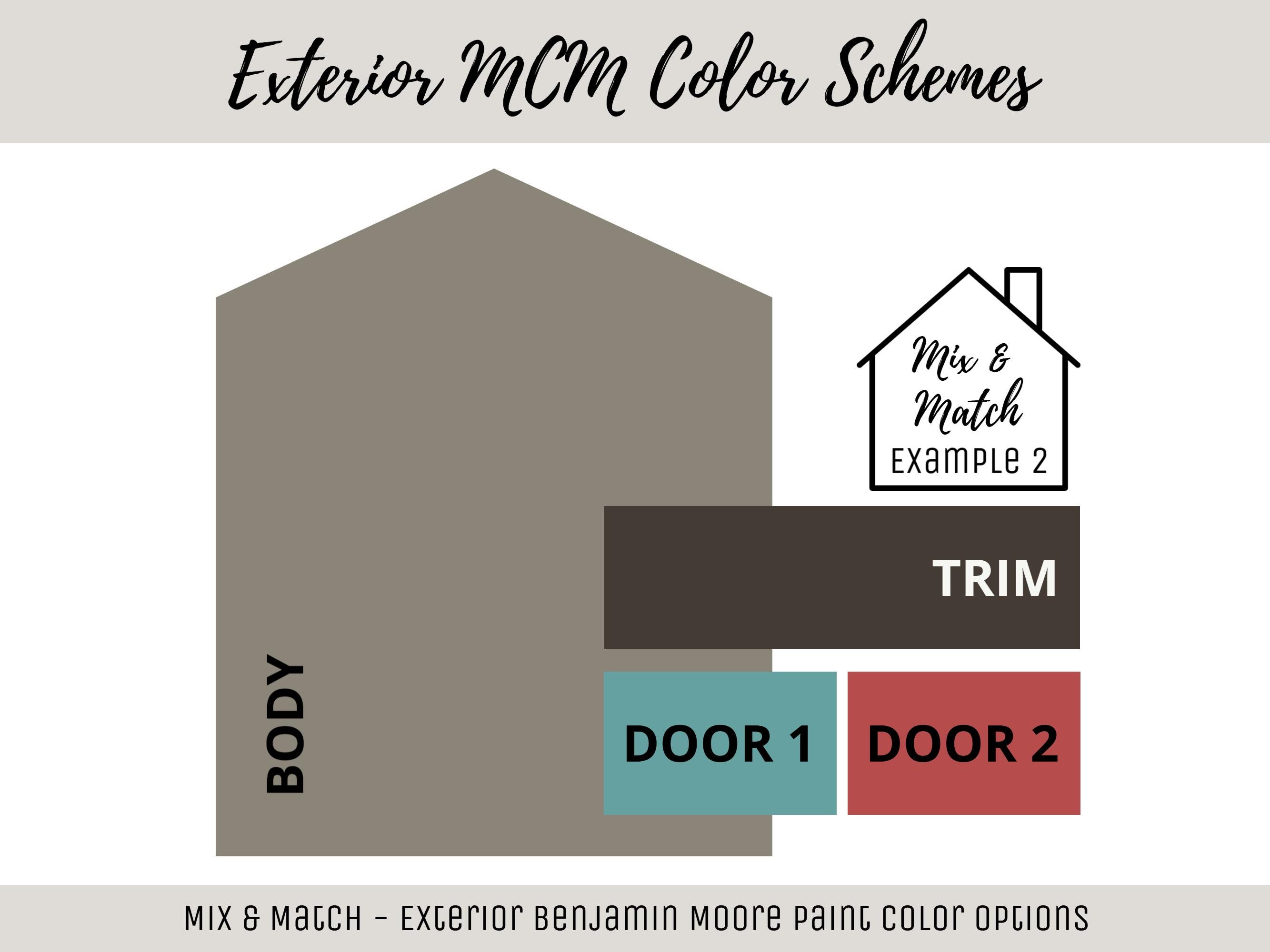 Mid-century Modern Exterior Home Paint Color Scheme Benjamin Moore ...