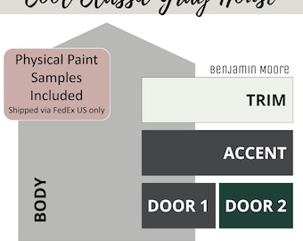 Cool Gray Exterior Home Paint Color Scheme Benjamin Moore Paint Palette Whole House Exterior Color Design Guide Renovation Project Planner
